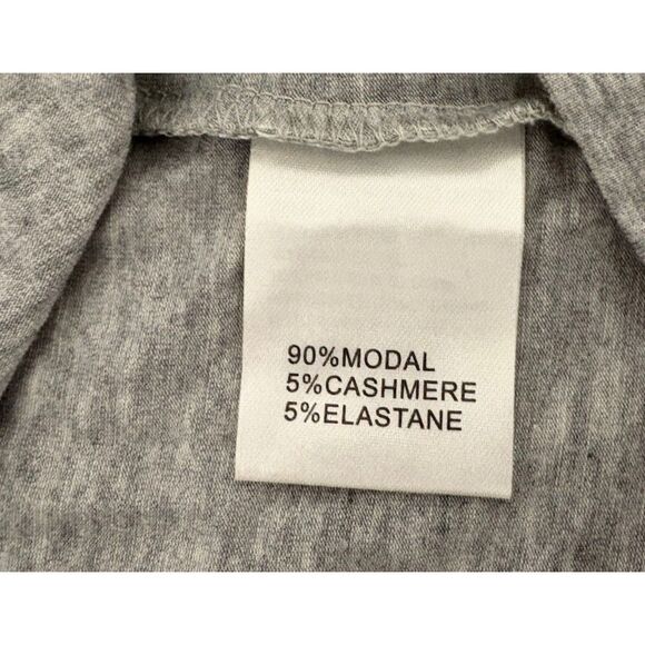 Pure Turtleneck Top M Light Gray Modal Cashmere Soft Long Sleeve Cozycore - Picture 6 of 7